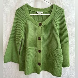 LOFT Women’s Green Button-Up Cardigan Size: Medium NWOT